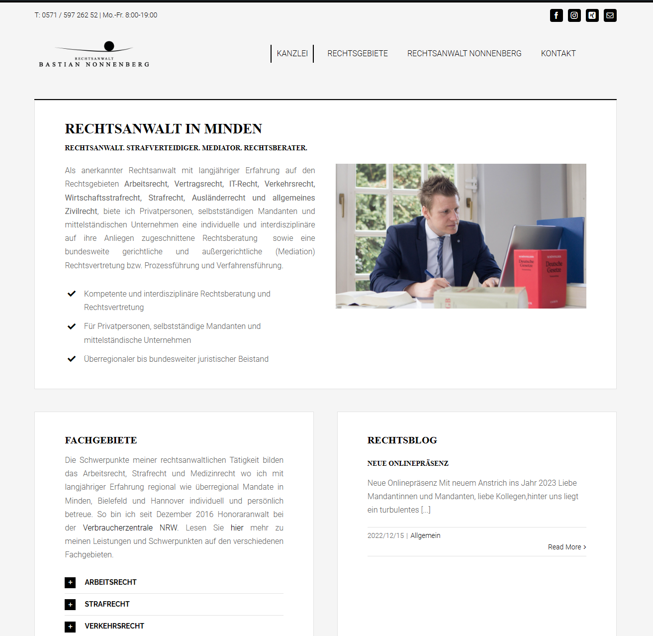 Screenshot Neue Webseite
